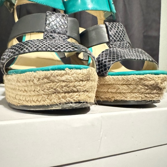CALVIN KLEIN
Ellison two-tone espadrille Turquoise and Gray Wedge Sandals - Picture 14 of 16